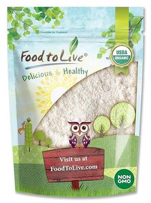 Food to Live Organic Oat Flour, 8 Ounces - Non-GMO, Fine, Stone Ground from Whole Grain Oat Berries, Kosher, Vegan, Bulk, Great for Baking Pancakes, Muffins, Waffles and Bread, Good Source of Fiber