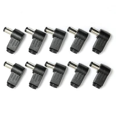 RLECS 10pcs Right Angle 5.5 x 2.1mm/0.22 x 0.08 inch DC Socket Jack Charger Power Plug Solder 90-Degree Elbow 5.5* 2.1mm Power Plug