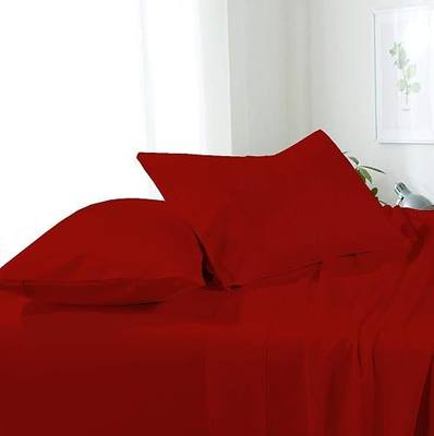 NON Sticky cotton Premium California King Waterbed Sheets, 4 Piece Egyptian Cotton Attached Sheet Set with 18" Deep Pocket, Soft Breathable Bedding for Waterbeds 84" x 98", Burgundy Solid