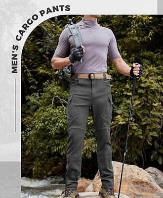 Susclude Men's Outdoor Cargo Work Trousers Military Tactical Pants Ripstop Assault Combat Trousers Hiking Pants Men