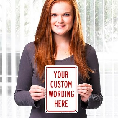 Custom Sign Personalized, Metal Signs with Your Text & Logo | 10x7 Inches, Rust Free .040 Aluminum, Fade Resistant, Indoor Outdoor Use, Made in USA by Sigo Signs