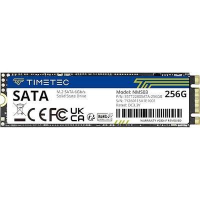 Timetec 256GB SSD 3D NAND SATA III 6Gb/s M.2 2280 NGFF 128TBW Read Speed Up to 550MB/s SLC Cache Performance Boost Internal Solid State Drive for PC Computer Laptop and Desktop (256GB)