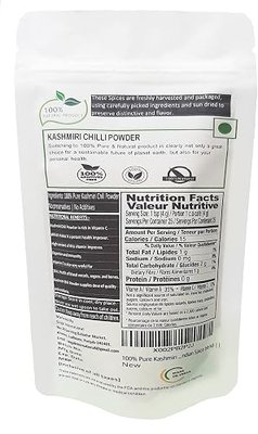 100% Pure Kashmiri Chilli Powder 100g - 3.53oz (Deggi Mirch, Low Heat) || Ground Indian Spice || Indian Origin || Traditional & all natural Indian Spice blend ||