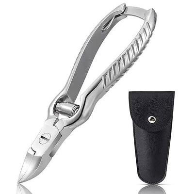 BEZOX Heavy Duty Toenail Clippers for Thick and Ingrown Nails - Silver | Stainless Steel Podiatrist Toe Nail Clipper for Seniors, Toenail Scissors for Thick Toenail, Ingrwon Toenail Tools