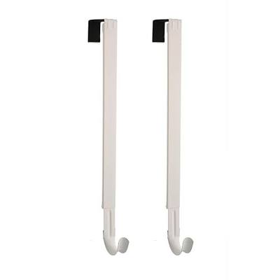 Haute Decor Adapt Adjustable Length Wreath Hanger - 2 Pack (White) - Two Identical Strong Over The Door Wreath Hangers - Holds up to 20 lbs