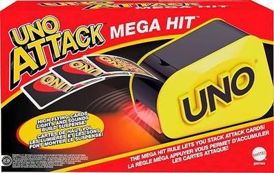 Mattel Games UNO Attack Game, Ages 7+, 2-10 Players | Card Launcher Featuring Lights & Sounds & Special Mega Hit Rule for Kids, Teens & Family Game Night (Amazon Exclusive)
