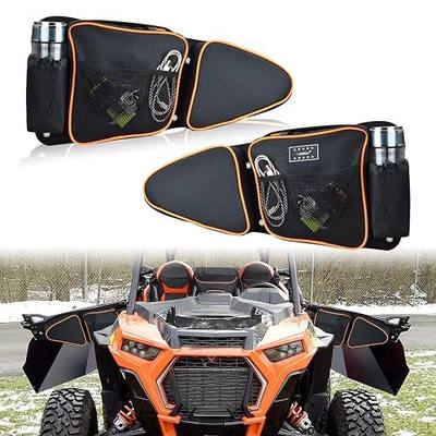 Front Side Door Bags for Polaris RZR XP 1000 2014-2023 | Storage Bag for Polaris RZR XP 1000, 4 1000, Turbo,Turbo S, S900/S1000 with Knee Pad, Orange Piping