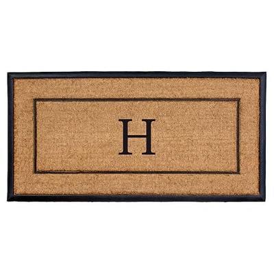 Calloway Mills AZ101632448H Maxen Monogram Doormat, 24" x 48", Natural/Black, Letter H