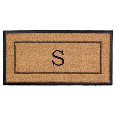 Calloway Mills AZ101632448S Maxen Monogram Doormat, 24" x 48", Natural/Black, Letter S