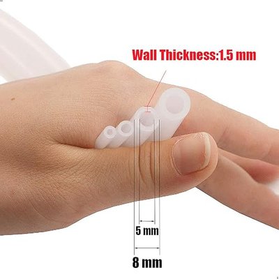 Silicone Tube 3/16"(5mm) ID x 5/16"(8mm) OD Clear Flexible Silicone Rubber Tubing Water Air Hose Pipe Transparent (3.3ft / 1m;5 x 8mm)