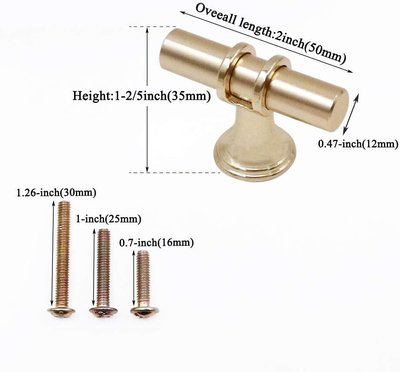 ECREW Cabinet Knobs Kitchen Hardware T Bar Handles Furniture Door Drawer Pulls Cupboard Knobs 10 Packs