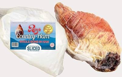 Rays Country Ham - 16 lb. - Whole SLICED Bone-in Country Ham – The Real Thing | Authentic Blue Ridge Mountain Dry-Cure | Bold Southern Flavor