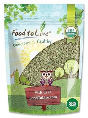 Food to Live - Organic Fennel Seeds, 1 Pound - Whole Raw Seeds, Non-GMO, Non-Irradiated, Kosher, Vegan, Bulk, Foeniculum Vulgare