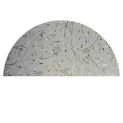 Precut Elegant Flower Arched Window Film Shade, Self Adhesive Static Cling, 59 inches Diameter