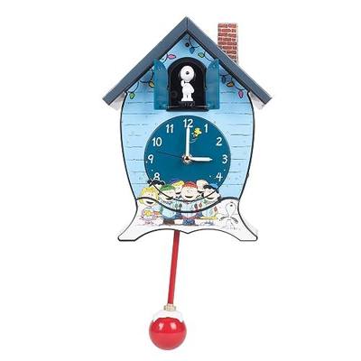 Mark Feldstein, Peanuts Gang Holiday Cuckoo Clock, ICY Blue, 17 Inch