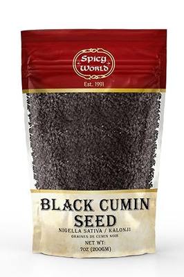 Spicy World Black Cumin Seeds 7oz - Nigella Sativa - Resealable bag | Whole Seed (Kalonji) Great for Health, Making Black Seed Oil & More!
