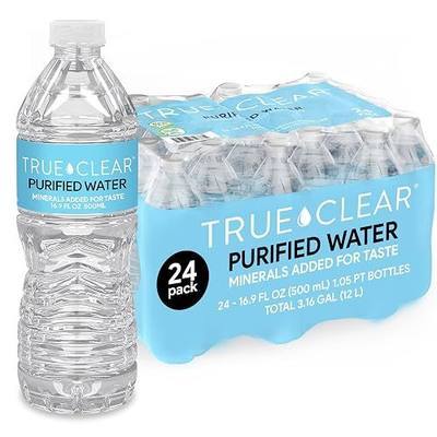 True Clear Purified Drinking Water, 16.9 fl oz Bottles, 24‑Pack, BPA‑Free, Recyclable, Perfect for Lunches