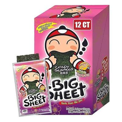 Big Crispy Seaweed Snack Sheets by Tao Kae Noi | Japanese Sauce Flavor Thai Seaweed Chip | Healthy Nori Snacks for Kids and Adults | Low Calorie Seaweed Sheets | 12 Individually Wrapped Sheets per Box, 3.2g each