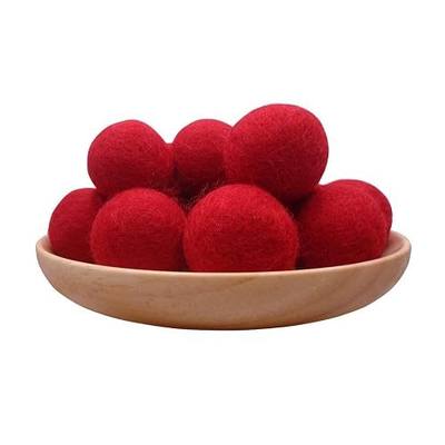 3cm 30mm Wool Felt Beads Balls Pom Pom Handmade DIY for Craft Dream Catcher Wind Chimes Baby Mobile Home Room Decor Nursery Ornaments Halloween Christmas Party Wreath Props (Red 30mm 30pcs)