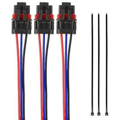 12Awg Pulse Power Plug Connector Pigtail Compatible with Polaris Ranger XP 1000 & RZR RS1 Pro & General 2018 2019 2020 2021 - Pulse Bar Wire Harness (3 pcs)