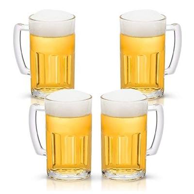 COKTIK 4 Pack Heavy Large Beer Glasses with Handle - 20 Ounce Glass Steins, Classic Beer Mug glasses Set