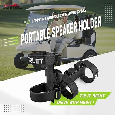 Xislet Portable Speaker Mount Compatible with Golf Cart Accessories Club Cart/EZGO/Bike/Moto/ATV Removable Bluetooth Wireless Speaker Holder Straps Fits JBL FLIP Waterproof Series