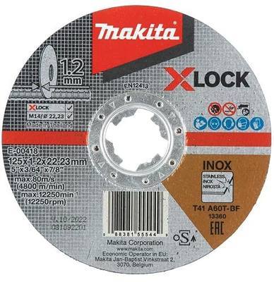Makita E-00474 X-Lock 5" x .045" x 7/8" Type 1 General Purpose 60 Grit Thin Cut‑Off Wheel for Metal and Stainless Steel Cutting
