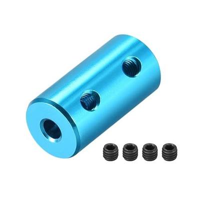 uxcell 1/8 Inch to 1/8 Inch Bore Rigid Coupling Set Screw L20XD10 Aluminum Alloy,Shaft Coupler Connector,Motor Accessories,Light Blue