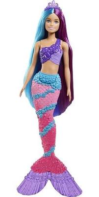 Barbie Dreamtopia Doll, Mermaid Toys, Pink Ombre Tail & Extra-Long Fantasy Hair with Brush, Tiaras & Styling Accessories