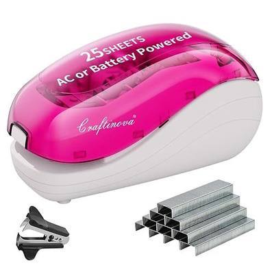 Electric Stapler,Including 2000 Staples and 1 Staple Remover, Suitable for Palm Size and high Comfort,25 Sheet Capacity, AC Adapter or Battery Powered,Battery not Included