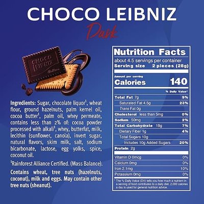 Bahlsen Choco Leibniz Dark Cookies (3 boxes) - Leibniz Butter Biscuits topped with a thick layer of German Chocolate - 4.4 oz boxes