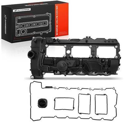 A-Premium N55 Engine Valve Cover Kit with Gasket & Bolt & Oil Cap Compatible with 2011-2019 BMW Model - 328i 335i 435i 530i 535i 640i 740i 740Li (xDrive) X3 X5 X6, 3.0L Turbo, Replace # 11127570292