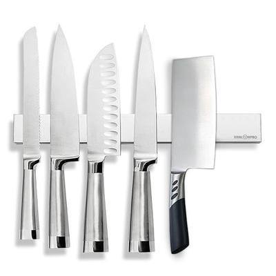 Magnetic Knife Holder, VanlonPro Stainless Steel Knife Magnetic Strip for Wall, Heavy Duty Magnet Strip for Knives, Magnetic Tool Organizer, Kitchen Utensil Holder, Easy Install Rack (Silver, 12 Inch)