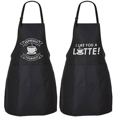 Zulay 2-Pack Funny Aprons for Men & Women - Kitchen Aprons with Adjustable Neck Strap & 2 Large Pockets