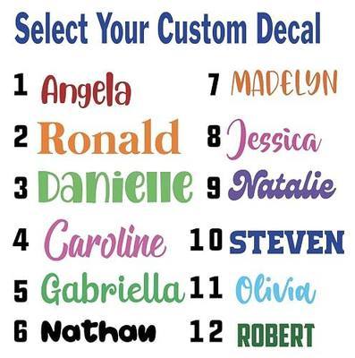 Personalized Custom Font Name Decal Sticker Compatible with Tumbler Cups, Laptop, Phones, RV, Boats, Helmets, Hardhats, Notebooks, and Vehicles (Glitter Colors Available)