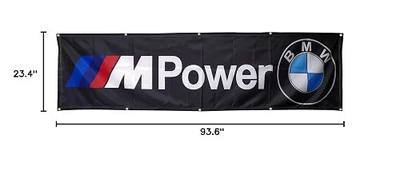 BMW Flag M Power Automotive Repair Racing 2x8ft Banner