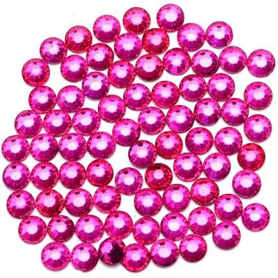 1500 Pieces Hot Fix Glass Flatback Rhinestones HotFix Round Crystal Gems (Rose Pink, SS16)