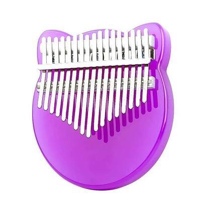17-Key Kalimba Thumb Piano Portable Crystal Transparent ABS Mbira Keyboard Finger Piano Musical Instrument Performance (Purple)