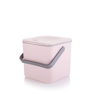Minky Homecare Kitchen Compost Bin – Countertop Food Waste Caddy with Easy Wipe Clean Interior – Made in The UK - 3.5L (0.9 gal.) (Pastel Pink)