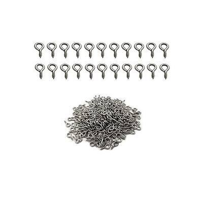Small Screw Eye Pins (304) Stainless Steel 4mm x 8mm Eyelet Hook for Jewelry Tiny Hook Mini Screws Hooks Ring 300 Pcs