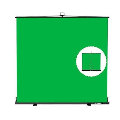 【Wider Style】 RAUBAY 78.7 x 82.7in Large Collapsible Green Screen Backdrop Portable Retractable Chroma Key Panel Photo Background with Stand for Video Conference, Photographic Studio, Streaming