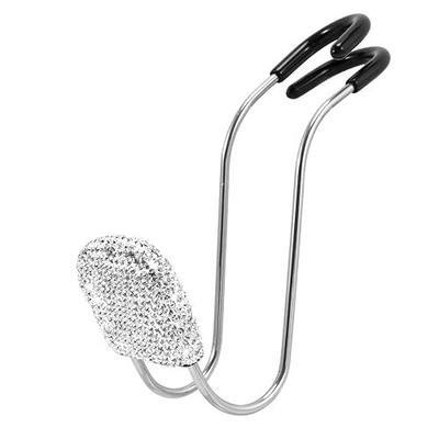 Seametal Bling Car Accessories for Women,Bling Car Seat Hanger Backseat,Rhinestone Auto Headrest Seat Hook Silver (Silver)