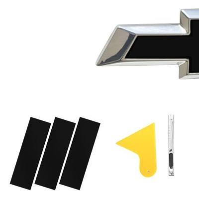 11.8" x 4" Bowtie Emblem Wrap Kit for Chevy Logo Overlay Vinyl Wrap with Spatula and Cutter 3 Pcs Matte Black