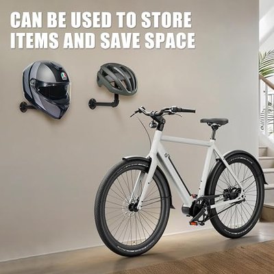 PSLER 3 Pack Helmet Wall Mount, Industrial Pipe Rack for Helmets & Gear | Vintage industrial pipe design,Thickened wall-mounted base,Multi-scene universal holder,Hang riding jackets, scarves & gloves