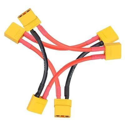 2-Pack XT90 Plug Series Battery Connector 1 Female to 2 Males Adapter Lead with 3.93inch 10AWG Silicone Cable for RC Battery Helicopter Quadcopter