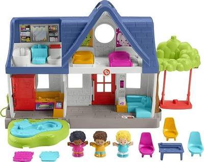 Fisher-Price Little People Toddler Toy Friends Together Play House Pretend Playset with Learning Songs for Preschool Kids Ages 1+ Years