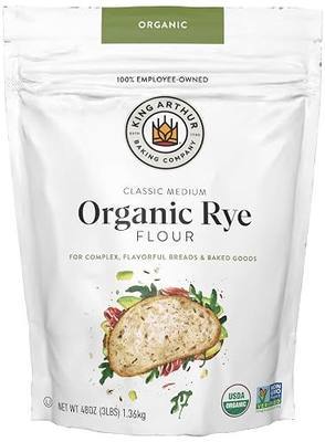 King Arthur Organic Medium Rye Flour - 3 lbs for Complex Flavorful Breads & Baked Goods - 100% US Grown & Milled - Non-GMO Project Verified - Robust Flavor for Rye Bread, Cookies & More