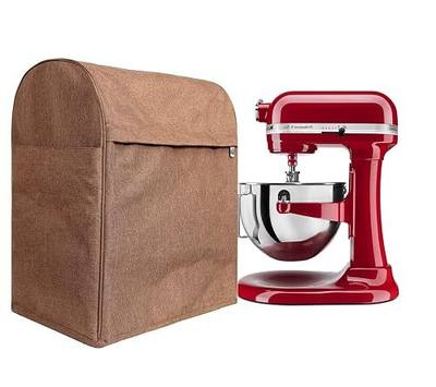 Stand Mixer Dust Cover with Pockets Compatible with KitchenAid Tilt Head 4.5-6 Quart,Also for Sunbeam, Cuisinart, Hamilton Mixer(Beige Brown)