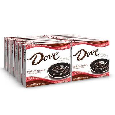 Dove Dark Chocolate, Rich Indulgent Pudding Mix and Pie Filling, 4 Servings Per Box, Kosher, 3.34 Oz, 12 Count