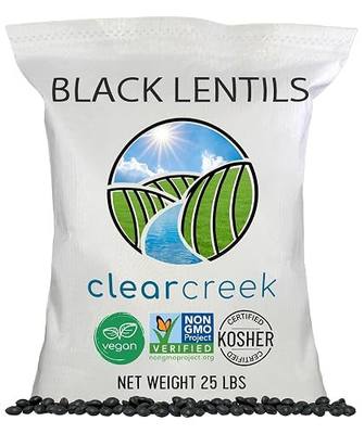 CLEAR CREEK Black Lentils | Caviar or Beluga Lentils | 25 lbs | Project Non-GMO Verified | Kosher | Vegan | Non-Irradiated